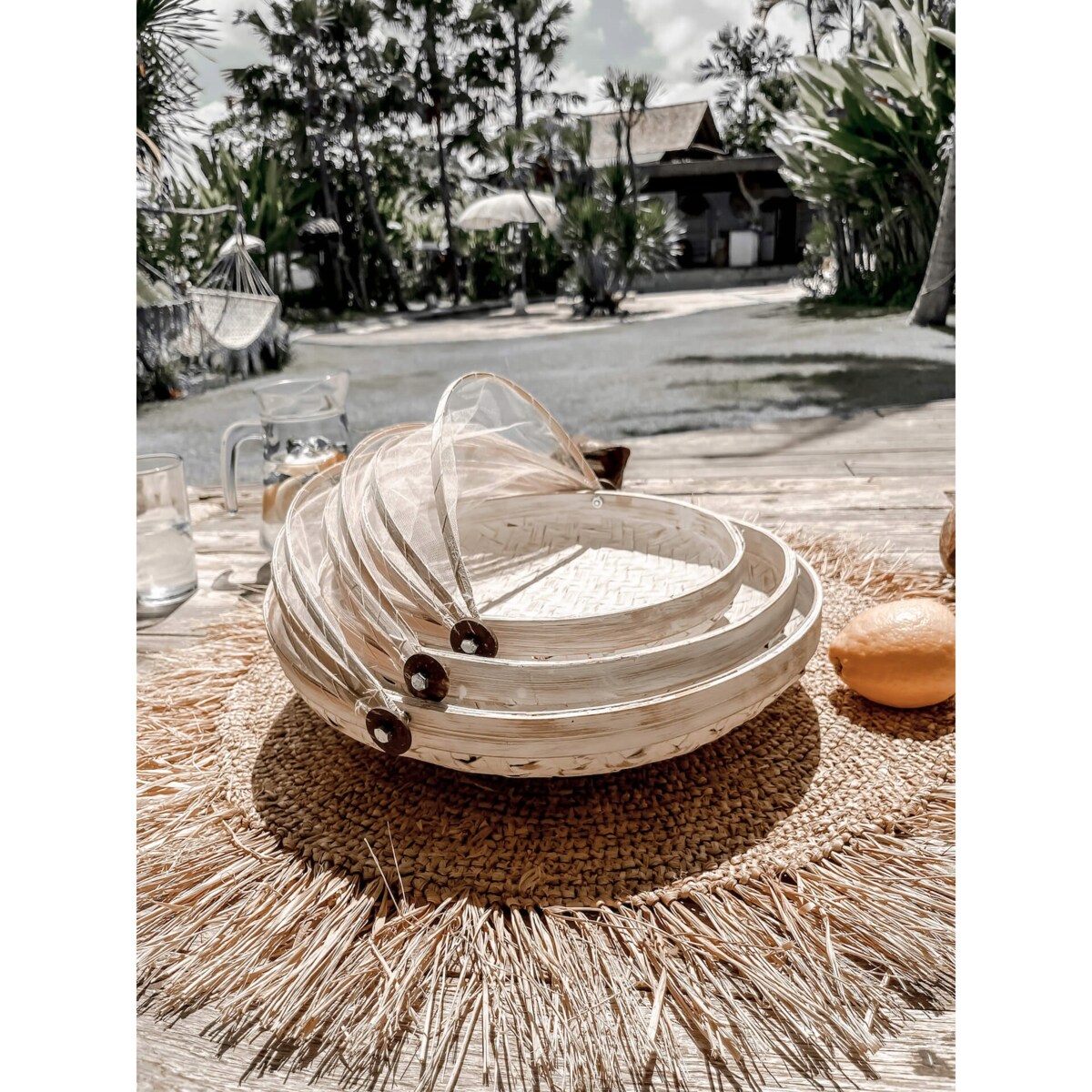 TACA BAMBUSOWA ROYAL L BIAŁA