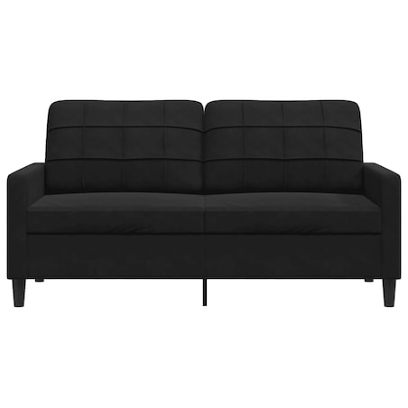 vidaXL Sofa 2-osobowa, czarna, 140 cm, tapicerowana aksamitem