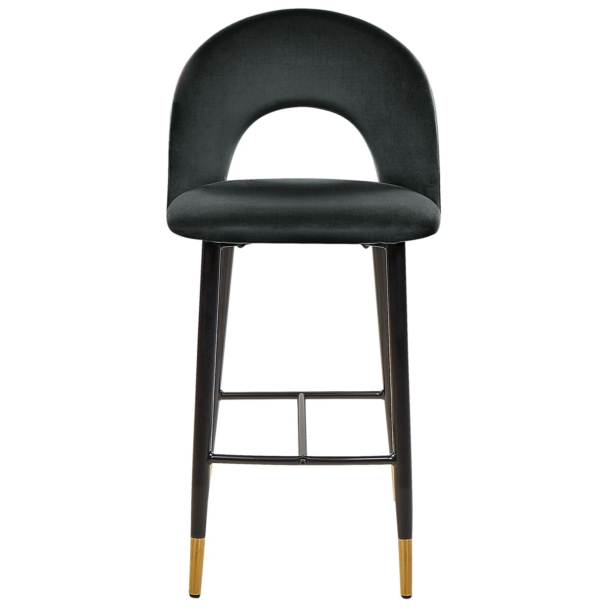 Zestaw 2 krzeseł barowych FALTON Welur Czarny
