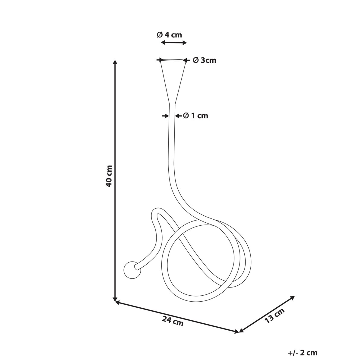 Świecznik AROUCA Metal 40 cm Złoty