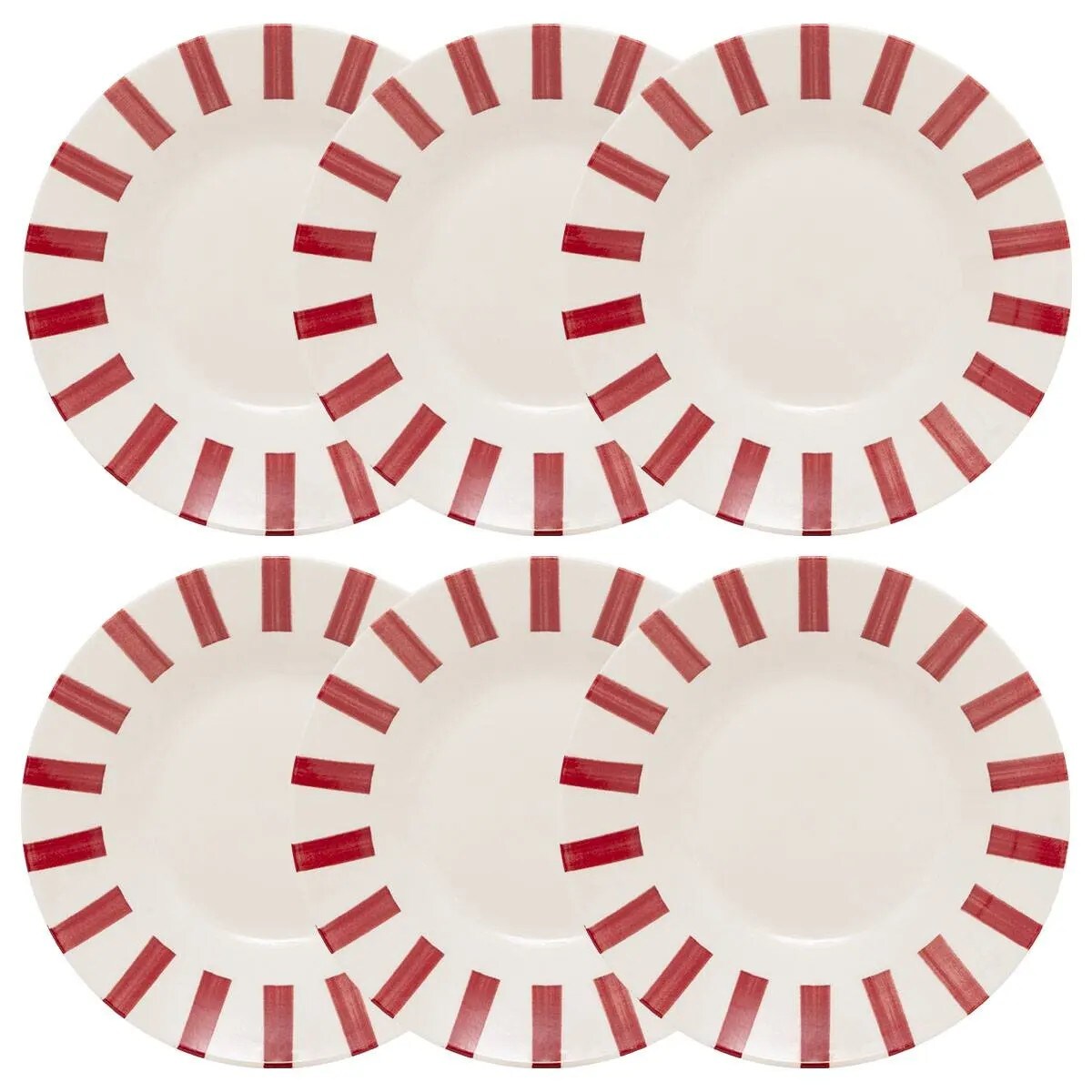 Komplet 6 talerzy głębokich Cheri czerwone Ø20,2 cm