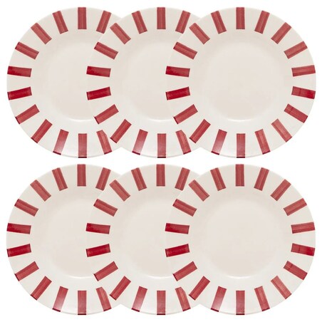 Komplet 6 talerzy głębokich Cheri czerwone Ø20,2 cm