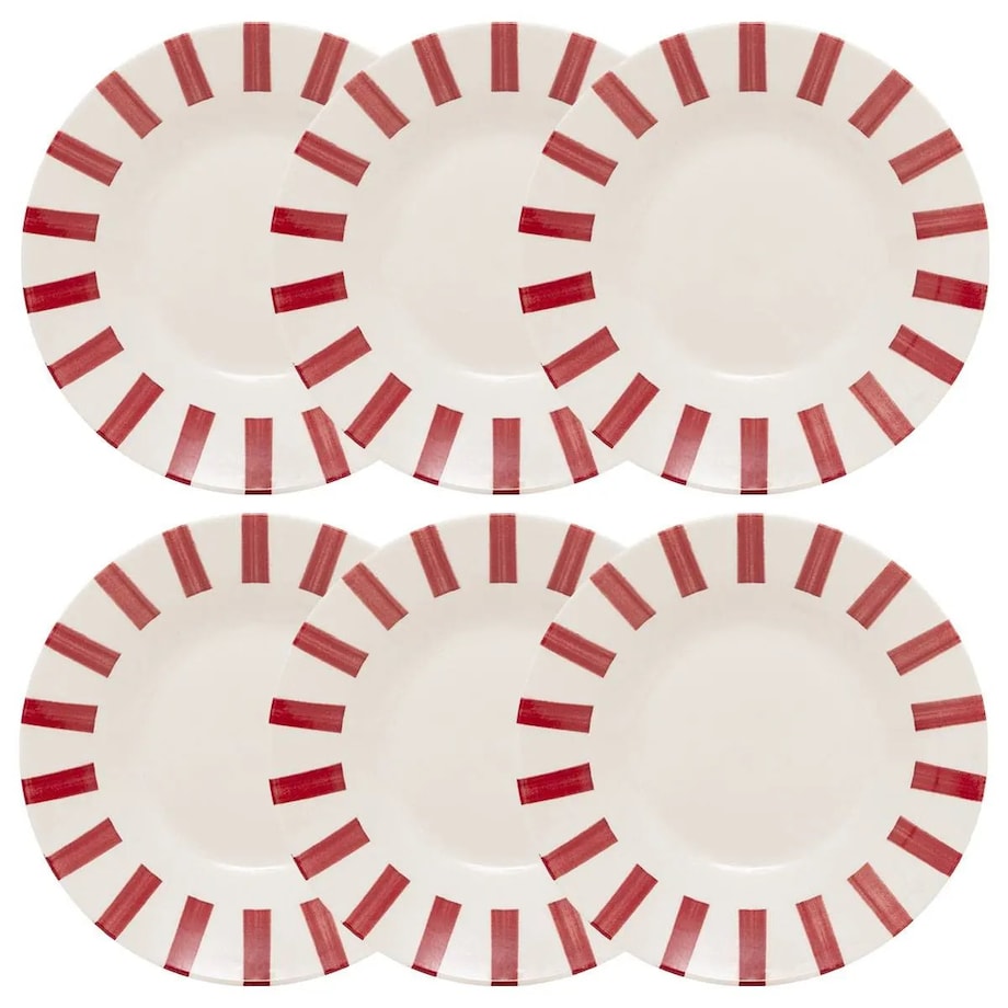 Komplet 6 talerzy głębokich Cheri czerwone Ø20,2 cm