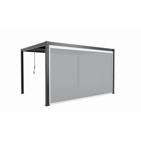 Elektryczna ścianka boczna, markiza 4m, biała, aluminiowa