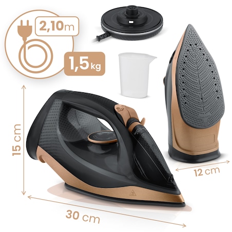 Żelazko bezprzewodowe parowe 2600W ceramiczna powłoka Berdsen 333300