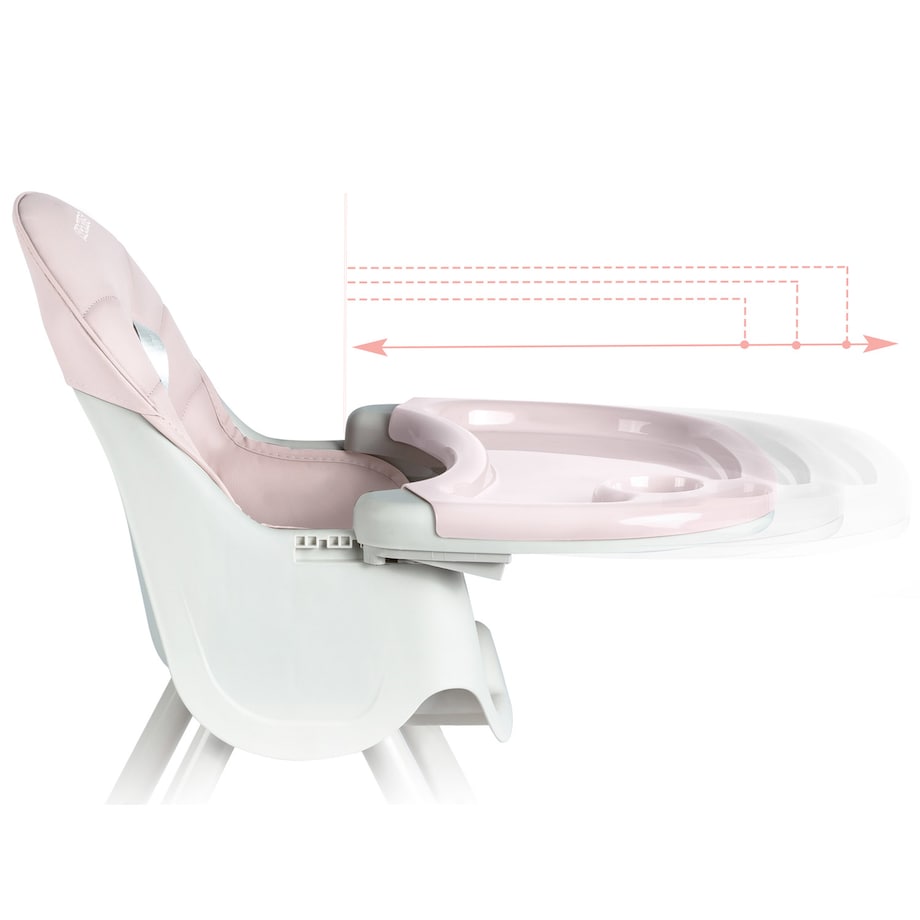 Krzesełko do karmienia dla dzieci Ricokids Milo składane jasnoróżowe 700002