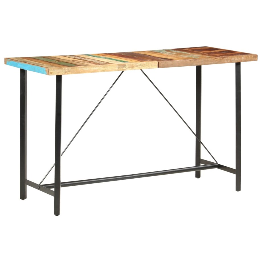 vidaXL Stolik barowy, 180x70x107 cm, lite drewno z odzysku