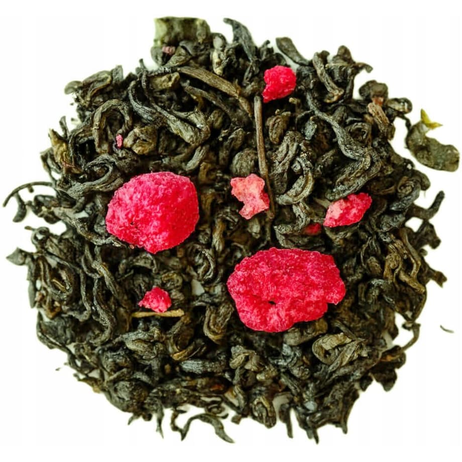 Herbata zielona MALINOWE MARZENIE maliny na prezent premium liściasta 120g - herbata liściasta sypana mieszanka napar susz