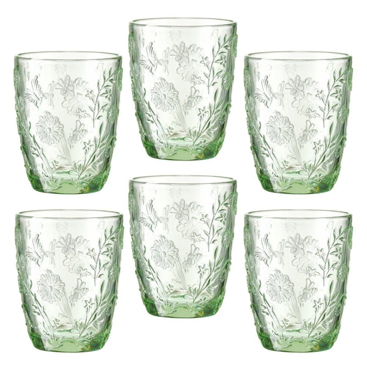 VILLA ITALIA Zestaw szklanek zielonych 270 ml 6 sztuk MERIDA