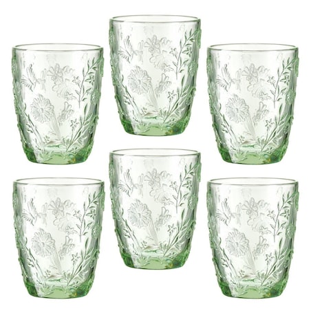 VILLA ITALIA Zestaw szklanek zielonych 270 ml 6 sztuk MERIDA