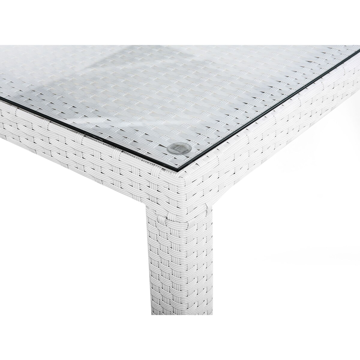 Stół ogrodowy z technorattanu 220 x 100 cm biały ITALY