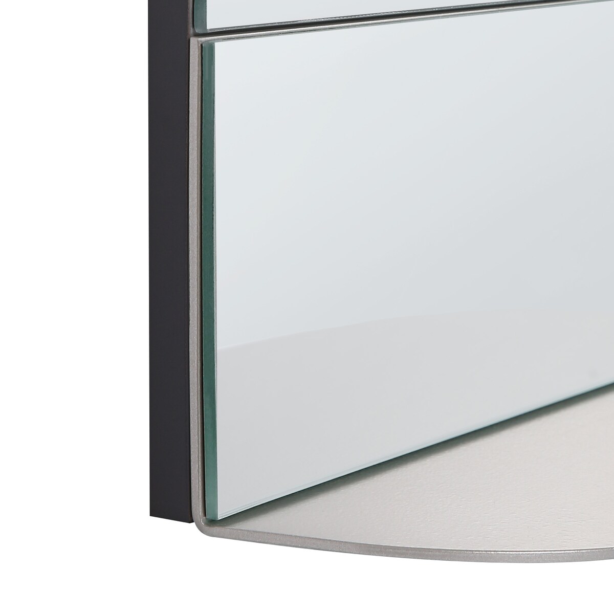 Lustro ścienne z półką BRANNAY 40 cm 60 cm Srebrny