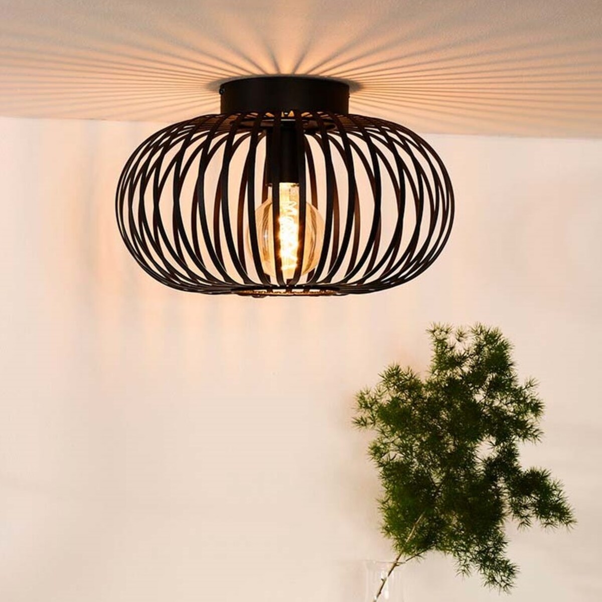 Druciana lampa sufitowa Manuela 78174/40/30 czarna do sypialni