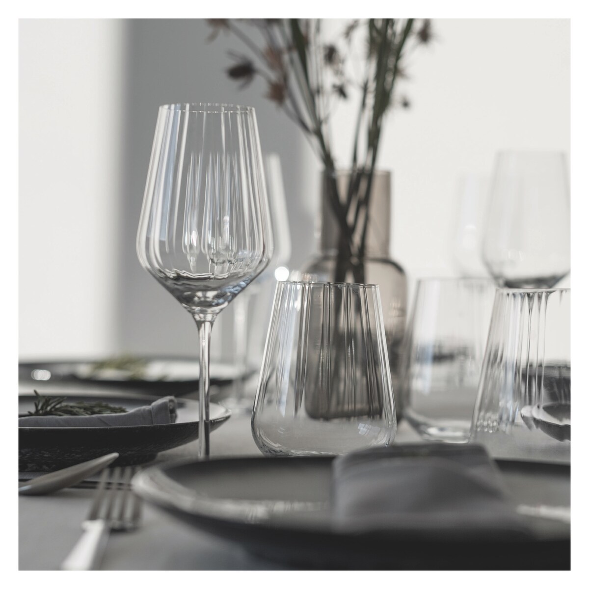 Ritzenhoff Zestaw 12 szt. Kryształowych Ryflowanych Kieliszków do Czerwonego Wina i wody Sternschliff
