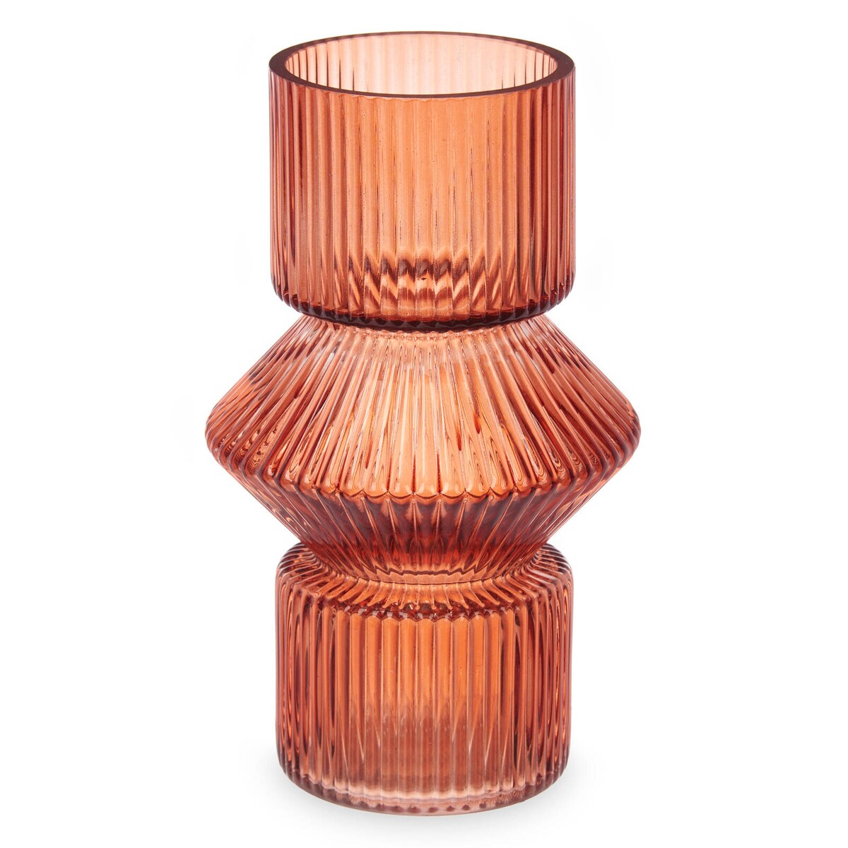 Szklany wazon ryflowane szkło, 9,5 x 16,5 cm