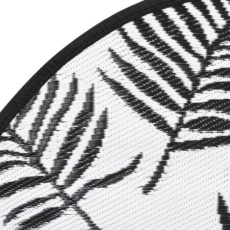 vidaXL Dywan na zewnątrz, ARAKIL biało-czarny, Ø120 cm, PP
