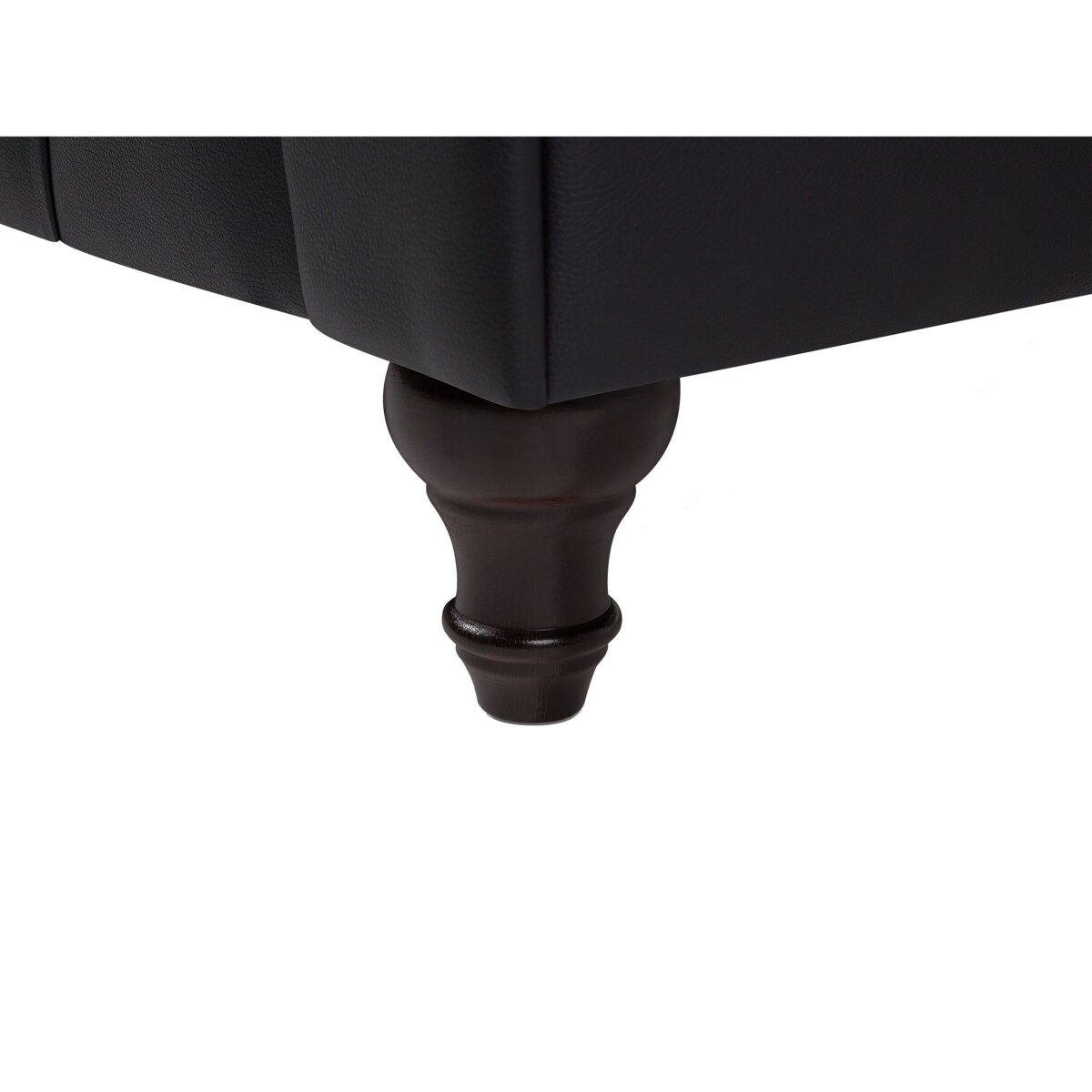 Fotel ekoskóra duży czarny CHESTERFIELD