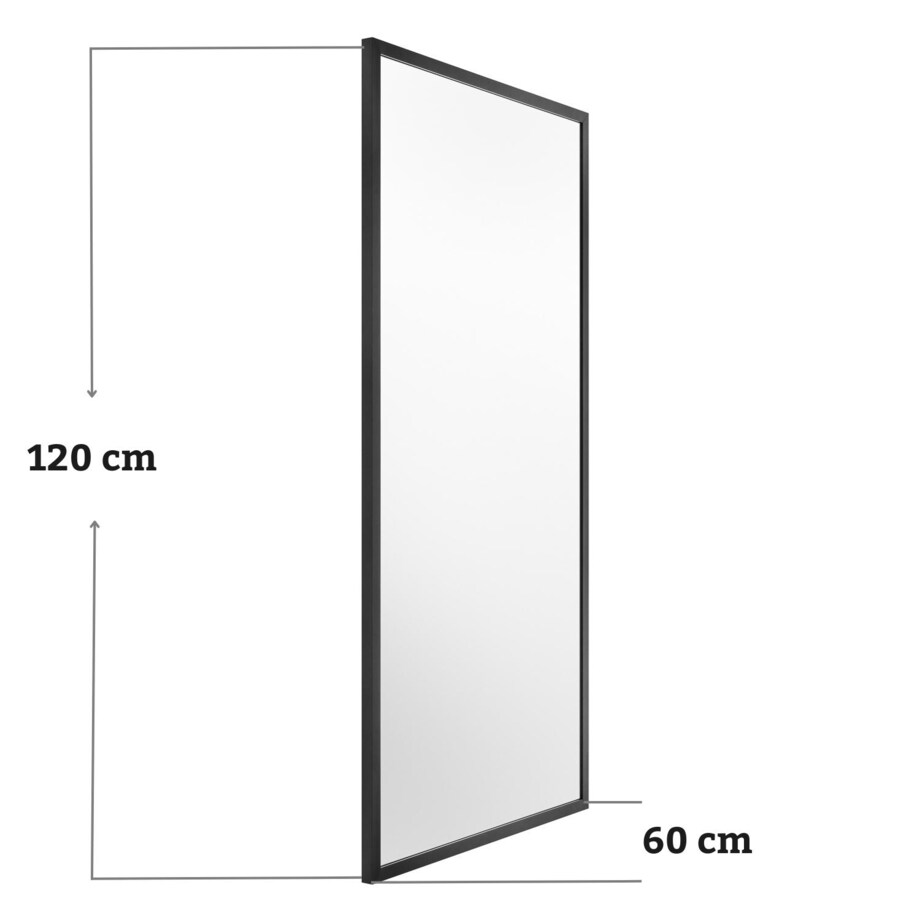 Lustro prostokątne 120x60cm w czarnej ramie