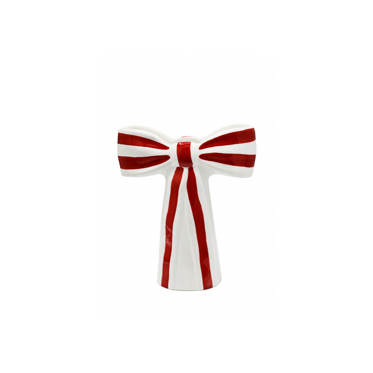 Wazon ceramiczny 25x21,5x9,4 cm KOKARDA w biało-czerwone pasy