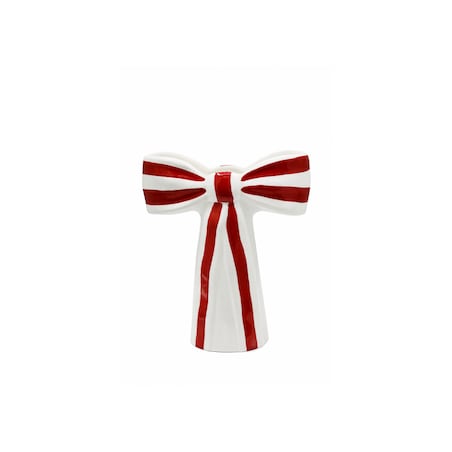 Wazon ceramiczny 25x21,5x9,4 cm KOKARDA w biało-czerwone pasy