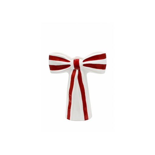 Wazon ceramiczny 25x21,5x9,4 cm KOKARDA w biało-czerwone pasy