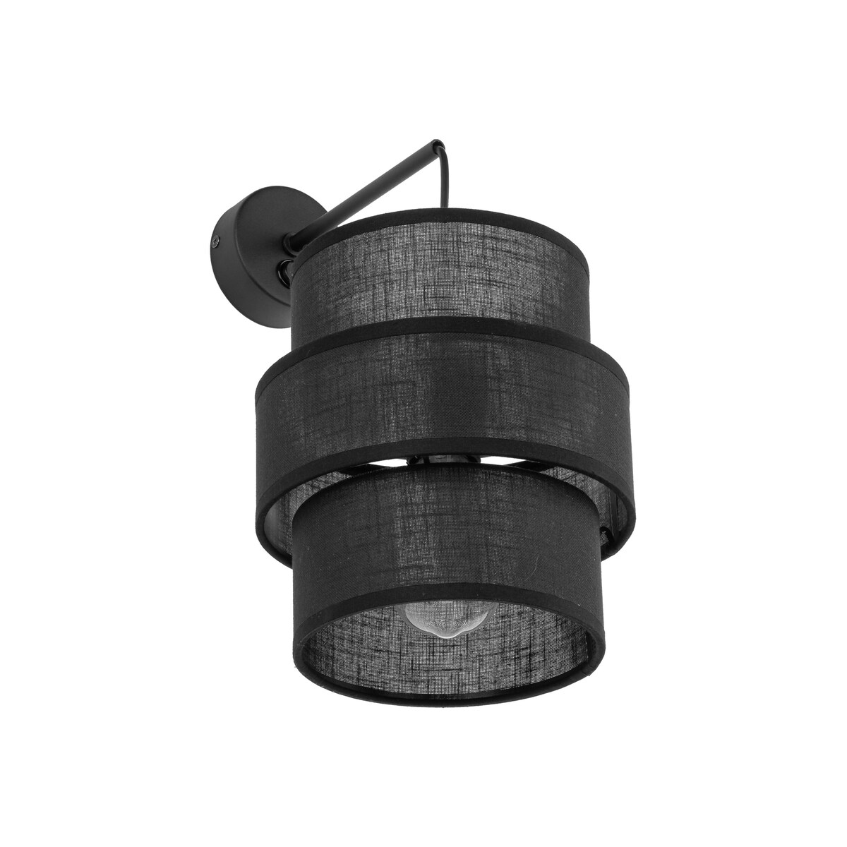 Kinkiet z włącznikiem CALISTO BLACK 5955 TK Lighting czarny E27 nowoczesna lampa ścienna do sypialni i salonu