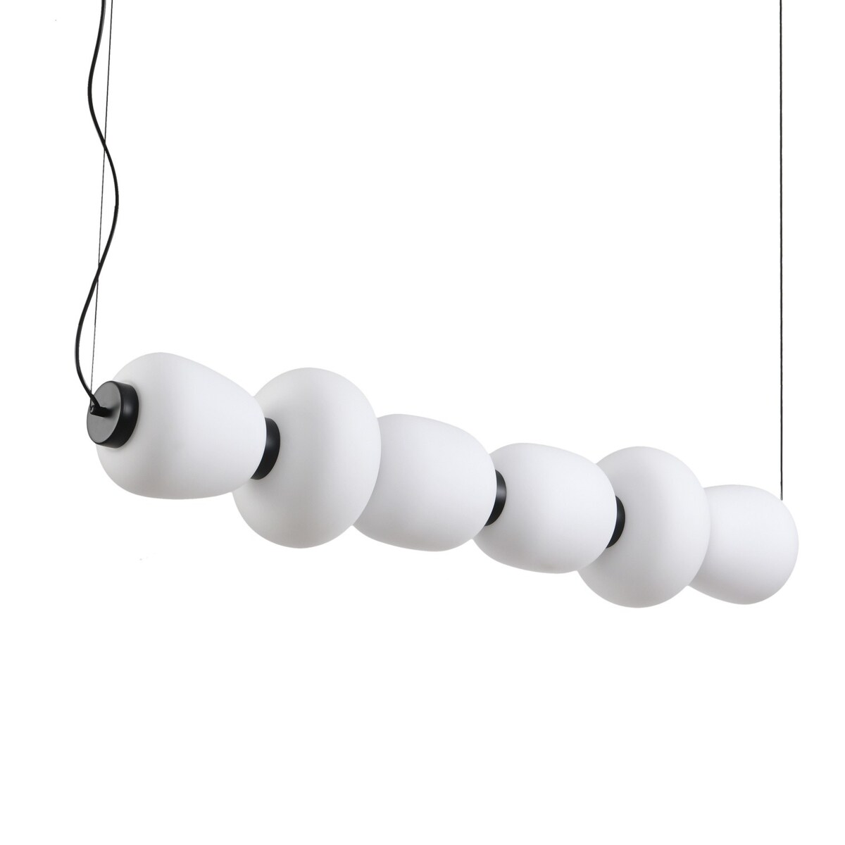 Lampa wisząca BRILLA-6 LED biało-czarna 125 cm