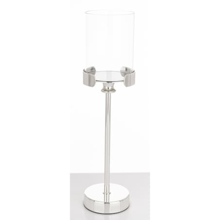 Świecznik srebrny z kloszem 33x8,5x8,5 cm CHANDIA