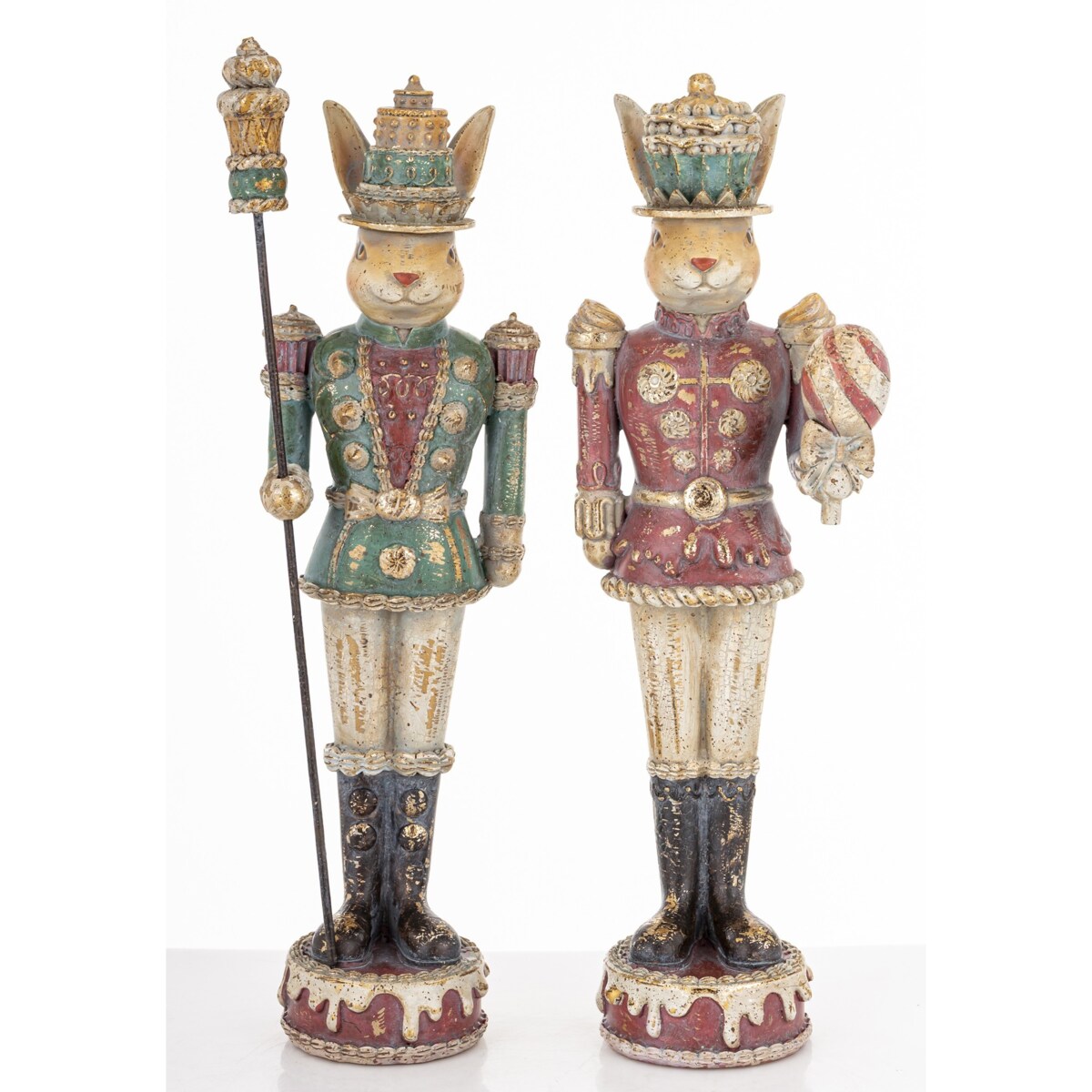 Dekoracja - para królików 30,5x9,5x6,5 i 31,5x9x6,5 cm REYES