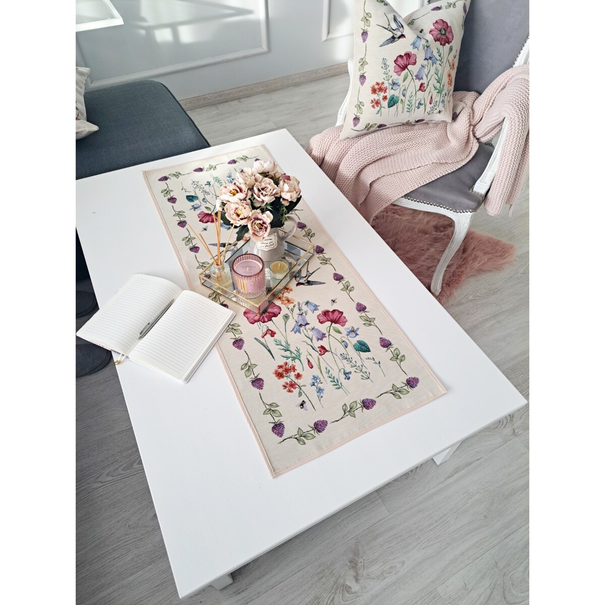 Poszewka Na Poduszkę Jasiek 45X45 Cm Żakardowa Dekoracyjna Ozdobna Meadow