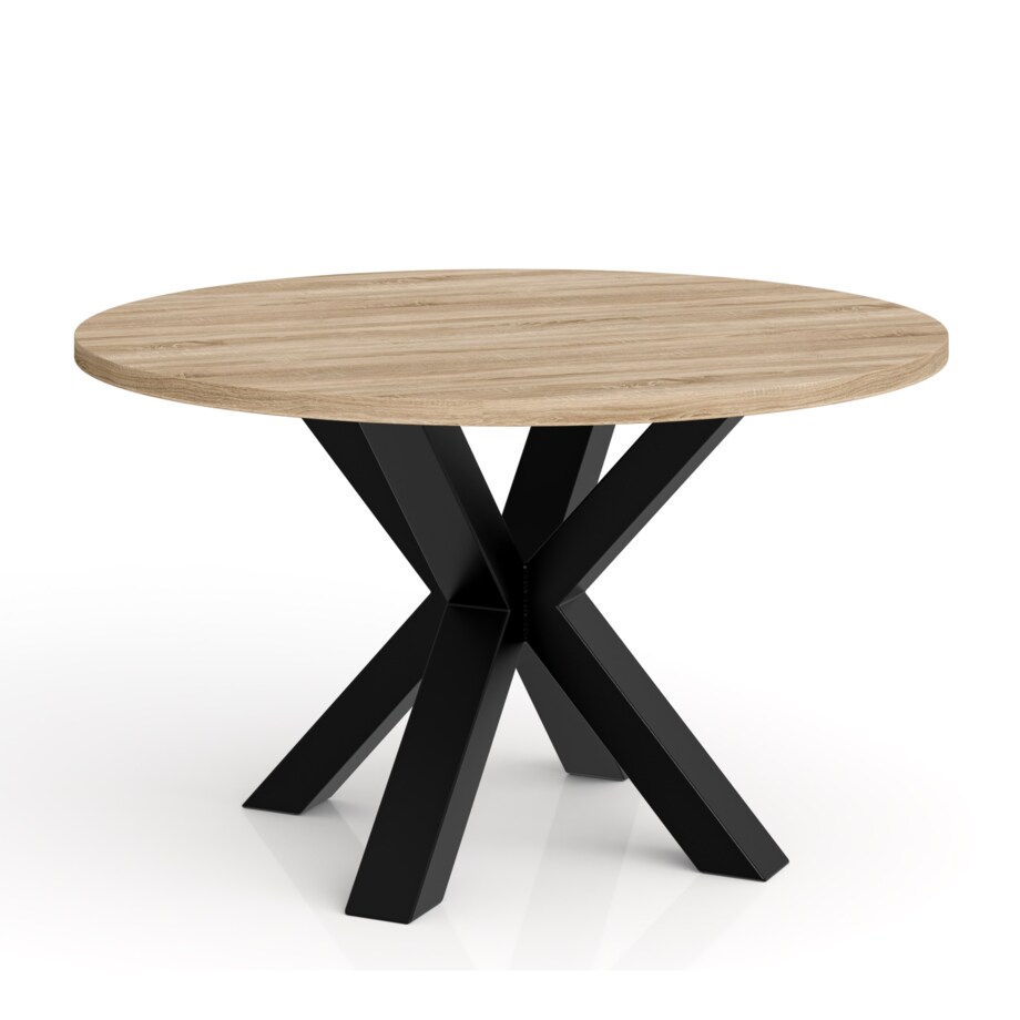 Stolik kawowy NEO okrągły 90 cm, metalowa podstawa-dąb sonoma