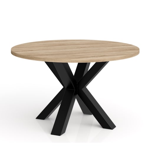 Stolik kawowy NEO okrągły 90 cm, metalowa podstawa-dąb sonoma