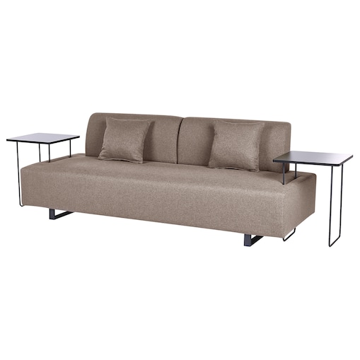 Sofa dla 3 osób SOKNA Beżowoszary ze stolikami