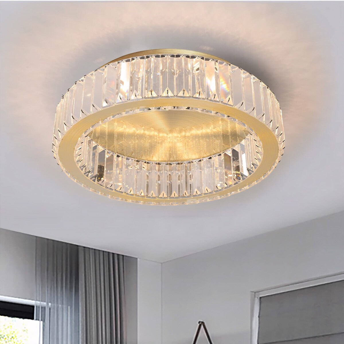Lampa Sufitowa App1720-C 40Cm Złoty Szczotkowany, Szkło, Metal