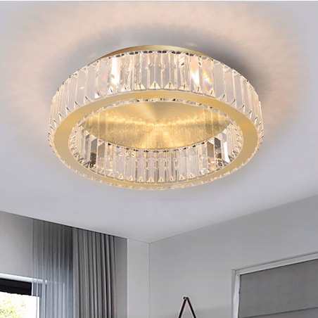Lampa Sufitowa App1720-C 40Cm Złoty Szczotkowany, Szkło, Metal