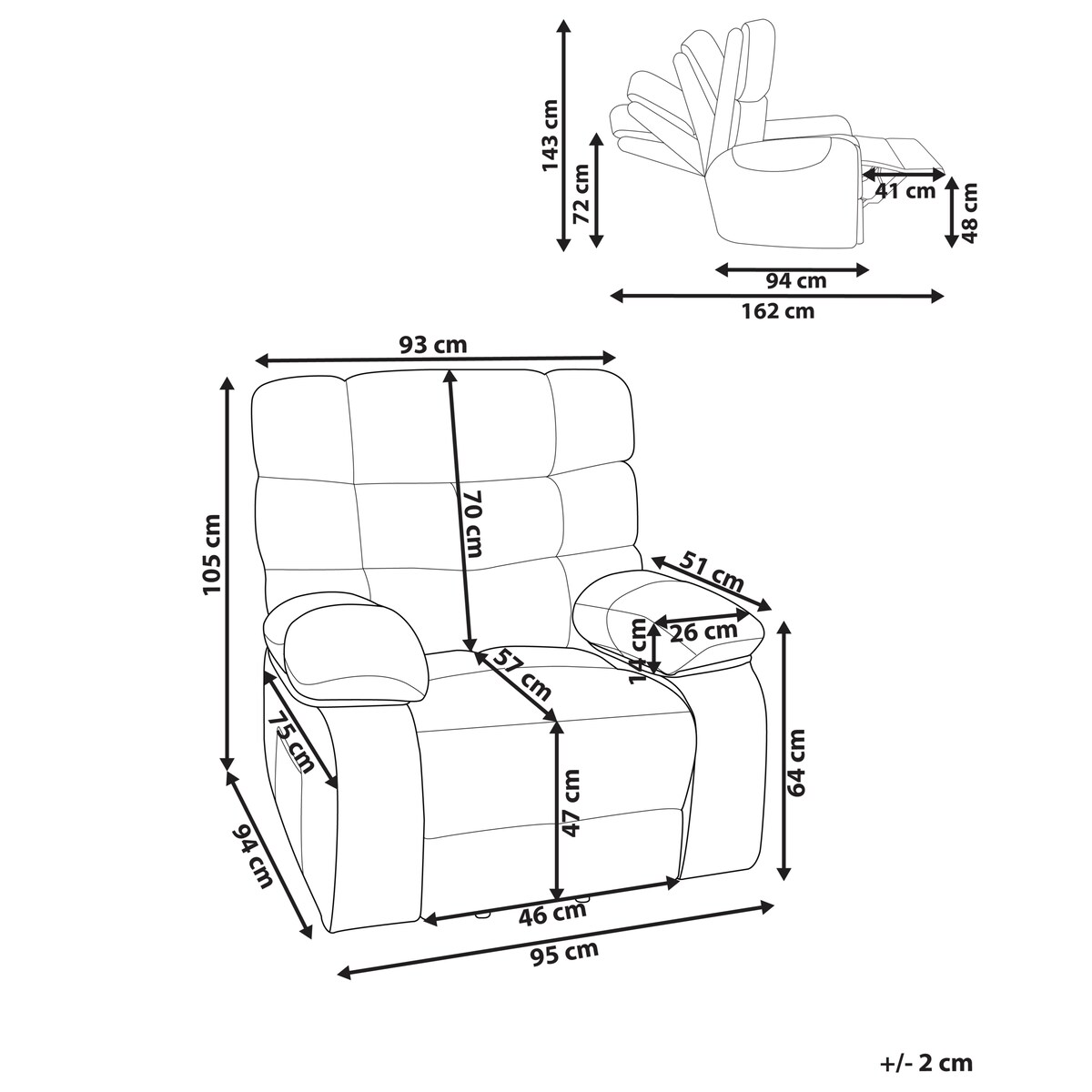 Elektryczny fotel rozkładany ARES Z wysuwanym podnóżkiem Jasnobeżowy