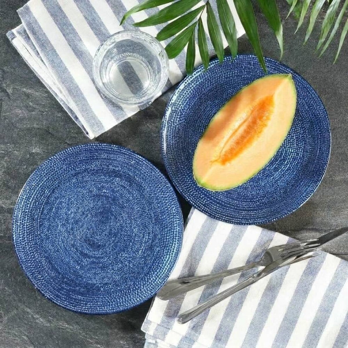 VILLA ITALIA Talerzyk deserowy szklany 21 cm BLU INCANTO