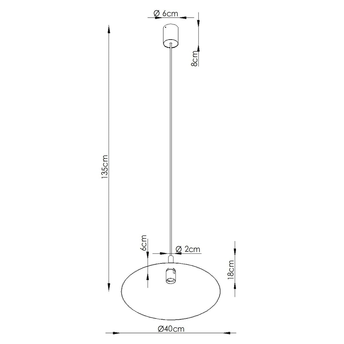 Lampa wisząca NOX 40 zielona oliwka