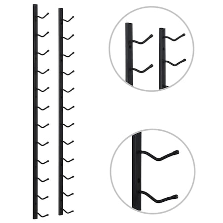 vidaXL Ścienny stojak na 12 butelek wina, czarny, żelazny