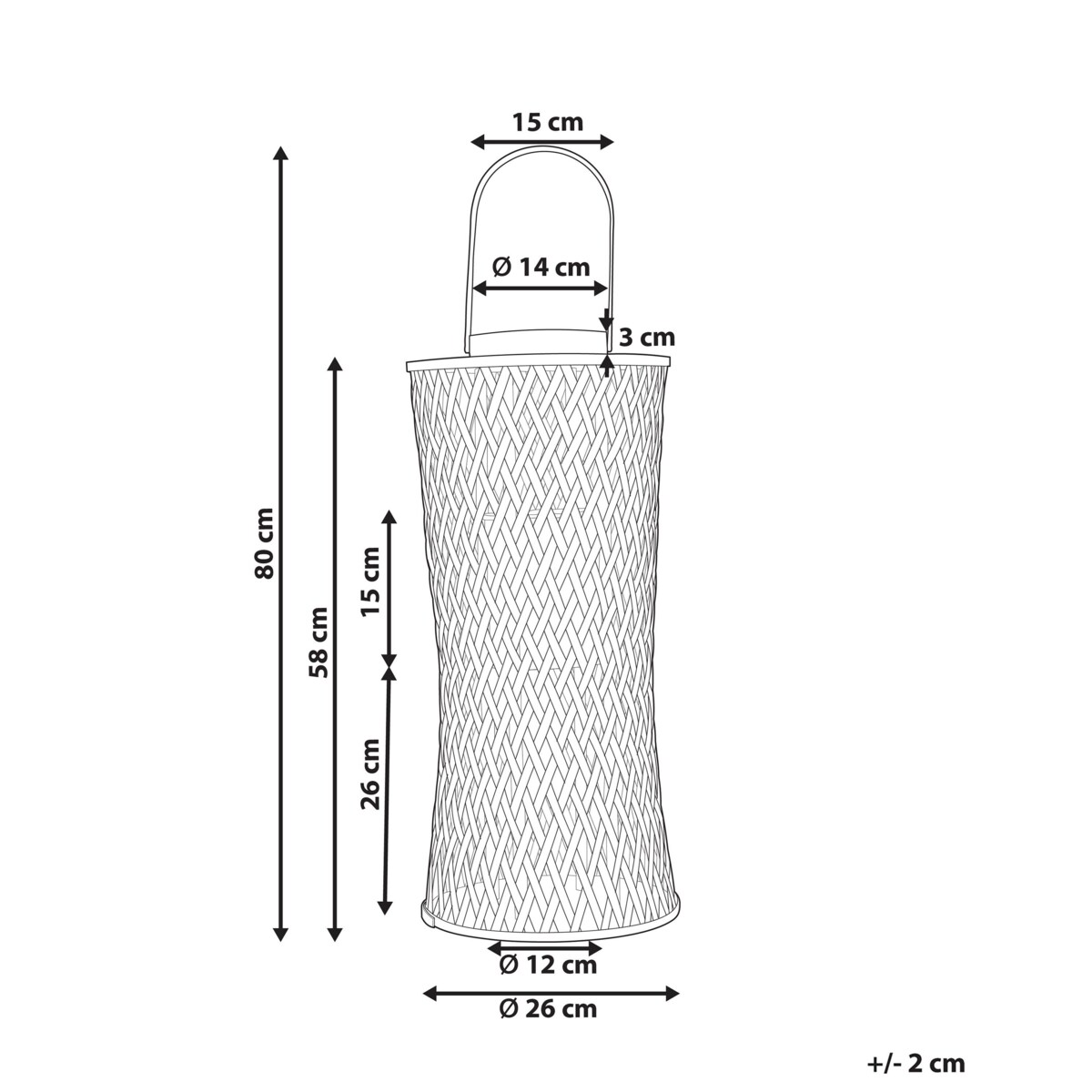 Lampion bambusowy 58 cm naturalny MACTAN