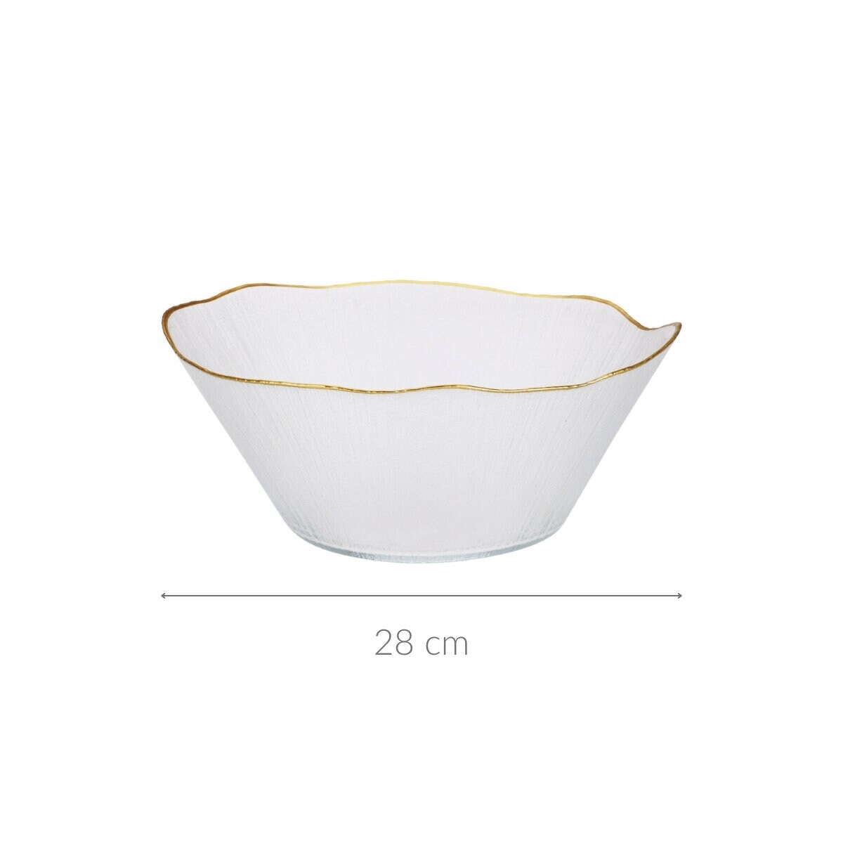 Szklana miska ze złotą obwódką DATURA, 28 cm