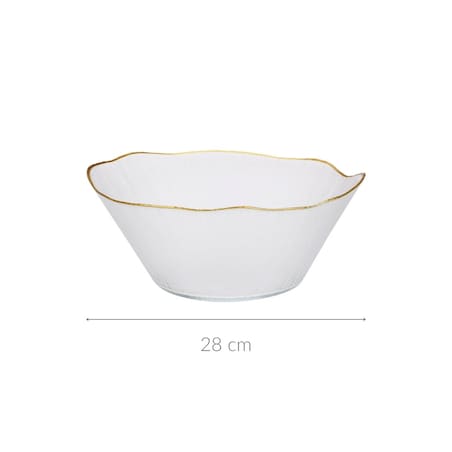 Szklana miska ze złotą obwódką DATURA, 28 cm