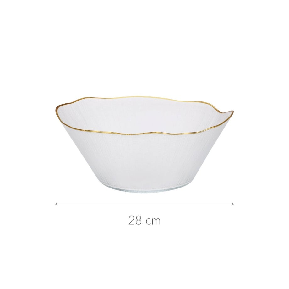 Szklana miska ze złotą obwódką DATURA, 28 cm