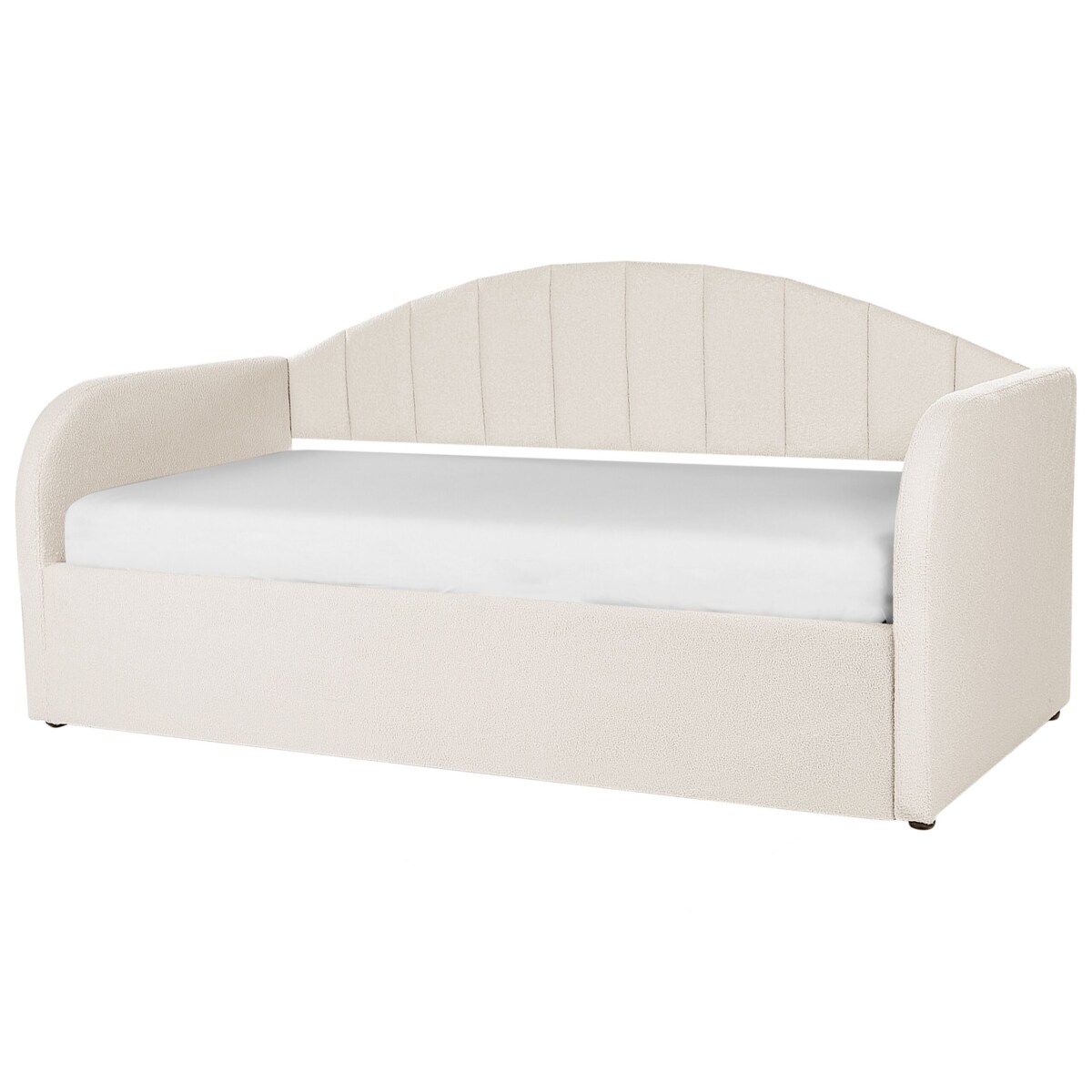 Łóżko wysuwane boucle 90 x 200 cm jasnobeżowe EYBURIE