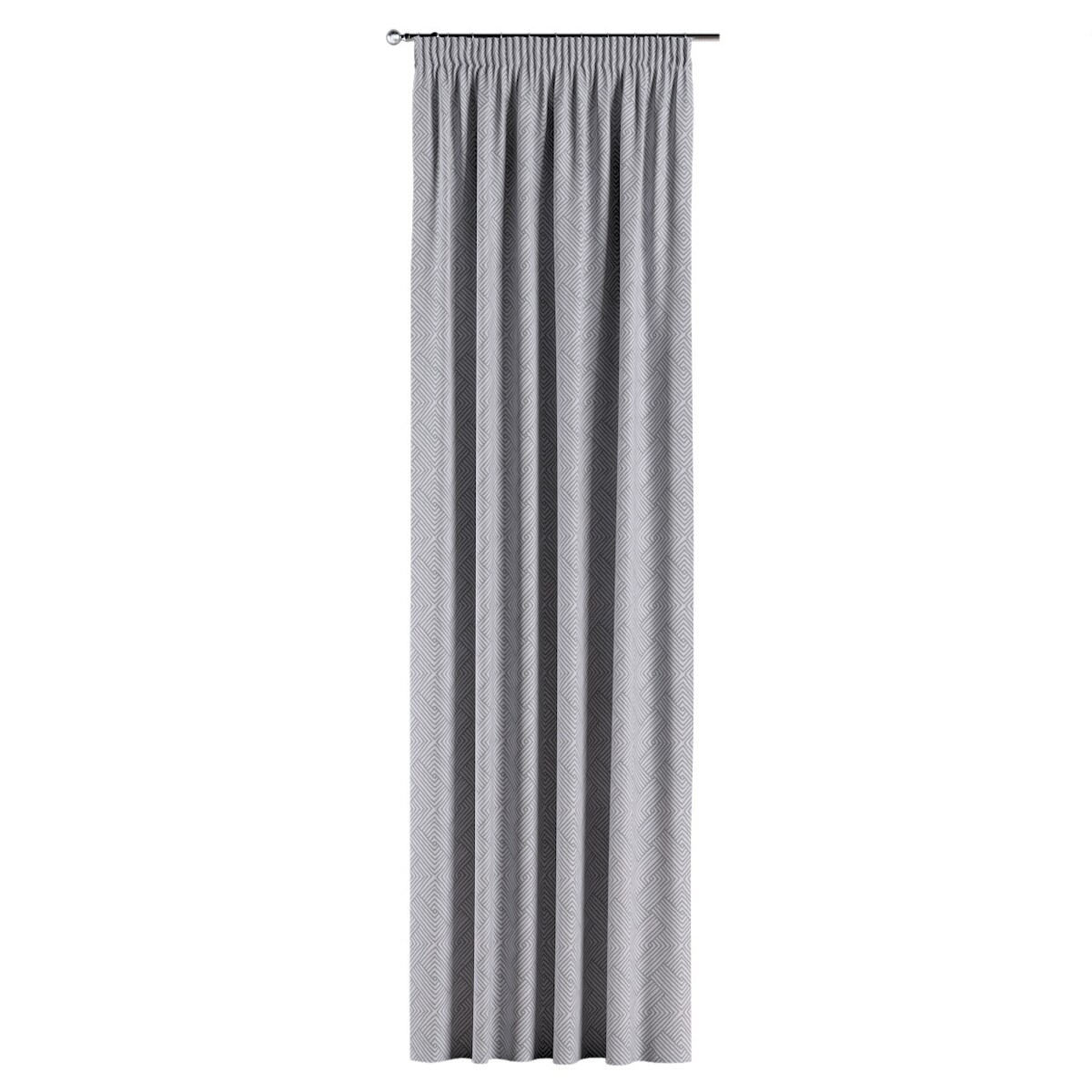 Zasłona na taśmie marszczącej 1 szt. 130x260 szare wzory geometryczne