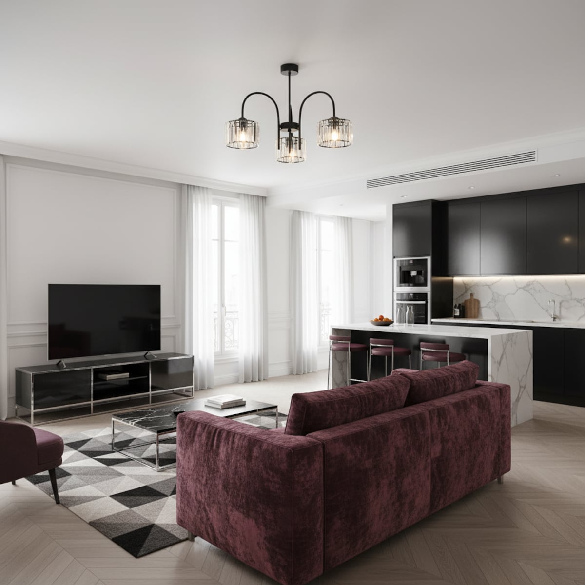 lampa sufitowa wisząca 3 punktowa edylit glamour