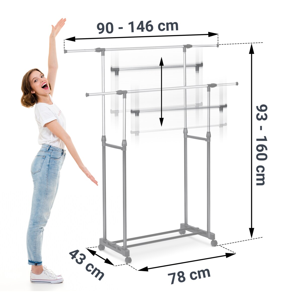 Stojak na ubrania buty wieszak stojący garderoba Massido