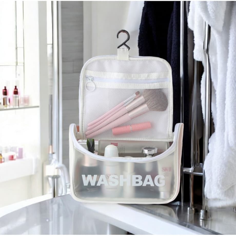 Kosmetyczka rozkładana WASHBAG kuferek biały KS46B