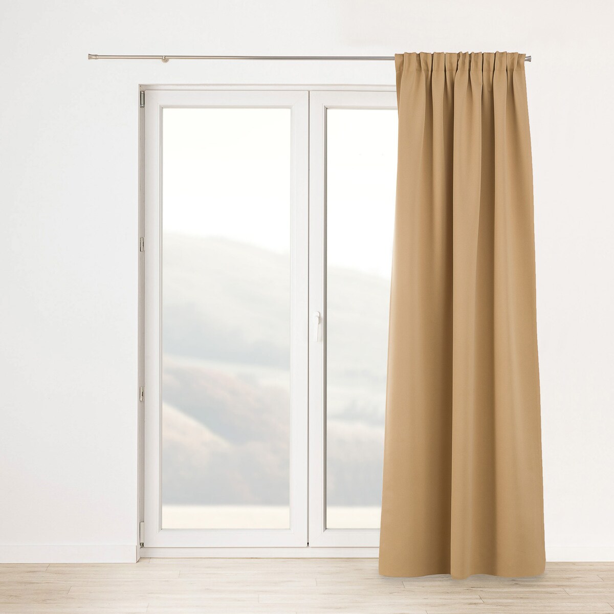 Zasłona zaciemniająca na taśmie marszczącej złocisty beż 140 x 280cm 1 szt. 140x280 beżowy