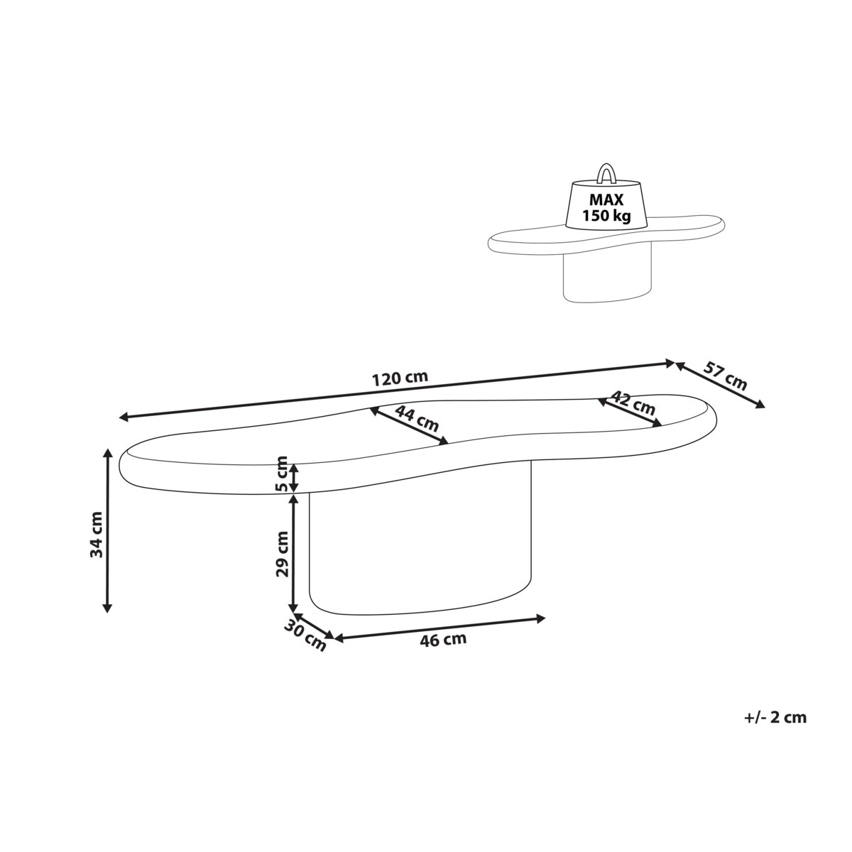 Stolik kawowy CONZA Beżowy